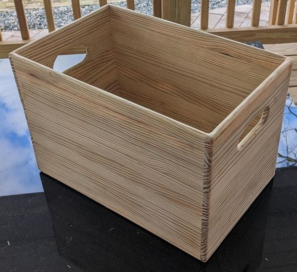 Wooden box, a simple wooden create made of pressure treated wood, indoor, outdoor, garage, mail, magazines, and small paper, documents etc. – photo 3