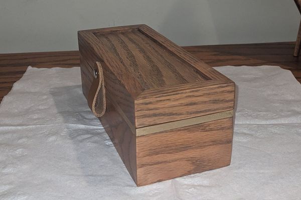 Small Oak Tea box with Brass inlay – photo 3