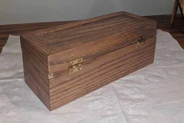 Small Oak Tea box with Brass inlay – photo 4