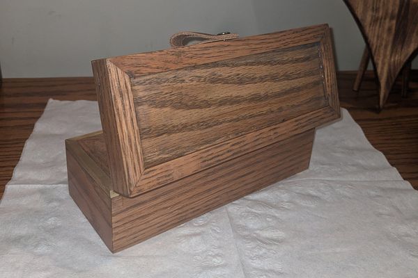 Small Oak Tea box with Brass inlay – photo 5