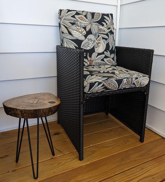 Wood Slab Table, Handcrafted Rustic with Unique Irregular Shape, 11" Wide x 15.5" Tall, Sealed with Polyurethane for Indoor and Outdoor Use – photo 3