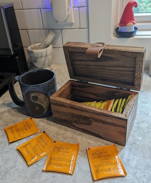 Tea Box Handcrafted, Red Oak - A Beautiful Addition to Your Kitchen – photo 3
