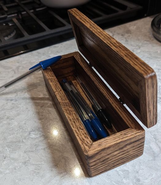 Wood Pencil Box Handcrafted Rustic Red Oak- a Perfect Gift for anyone who appreciates handmade items. – photo 1
