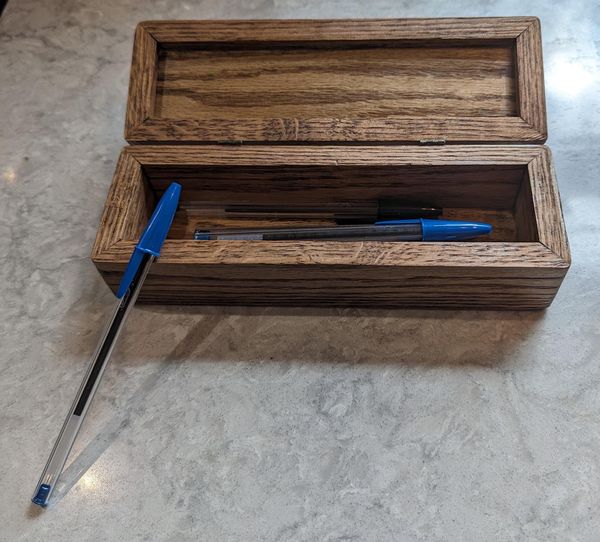 Wood Pencil Box Handcrafted Rustic Red Oak- a Perfect Gift for anyone who appreciates handmade items. – photo 4