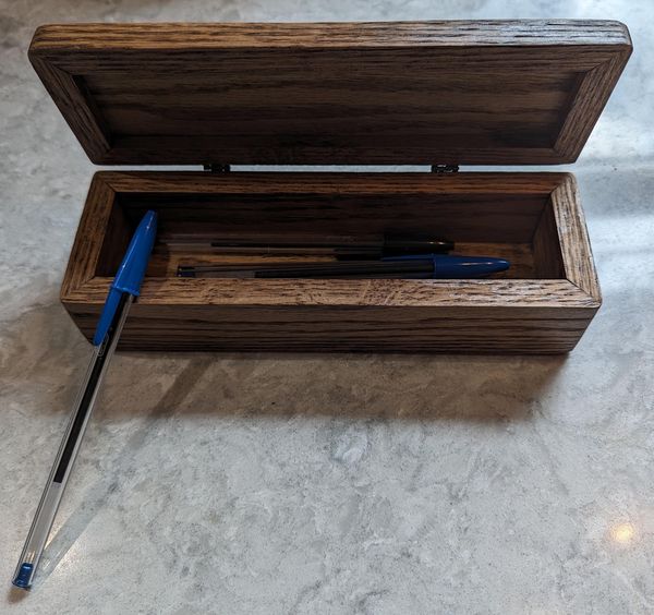 Wood Pencil Box Handcrafted Rustic Red Oak- a Perfect Gift for anyone who appreciates handmade items. – photo 5