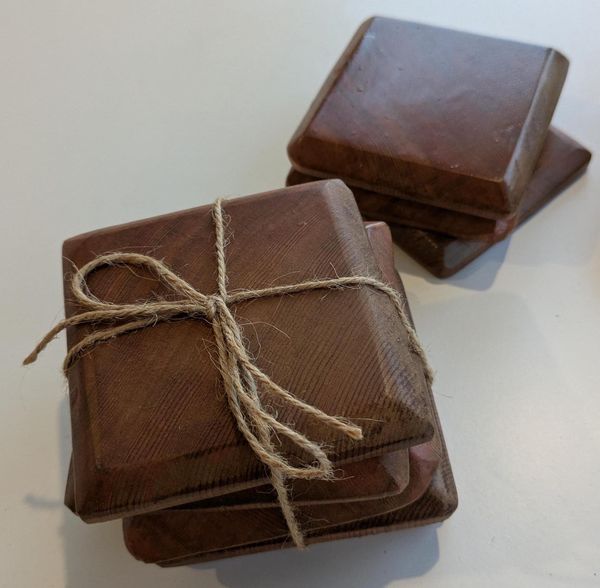 Cedar Wood Coasters Set of 4, Rustic Handmade Wooden Drink Coasters, Farmhouse Coffee Table Decor, Housewarming Gift, Stocking Stuffer – photo 5