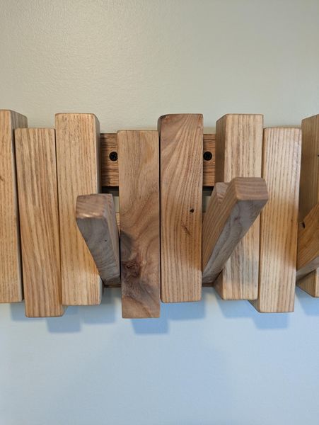 Handcrafted Rustic Wooden Hanger: Folding Clothes Holder, 28" – photo 2