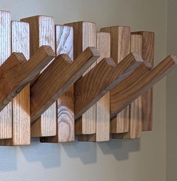 Handcrafted Rustic Wooden Hanger: Folding Clothes Holder, 28" – photo 6