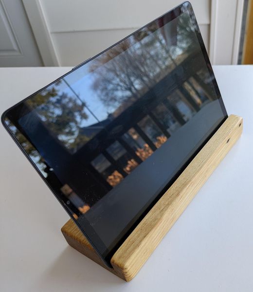 Stand for tablets and cell phones, wooden handmade, charging and viewing holder – photo 2