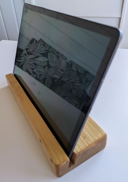Stand for tablets and cell phones, wooden handmade, charging and viewing holder – photo 3