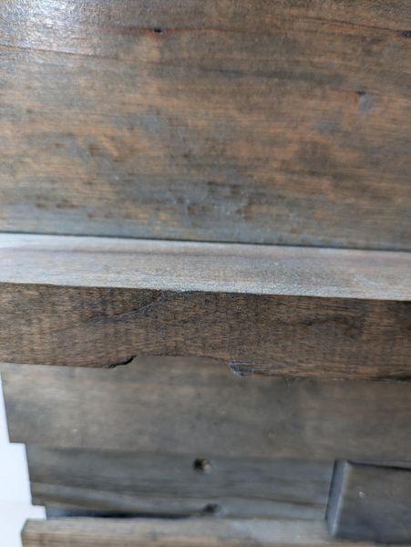 Live Edge Rustic Wood Wall Shelf 23x24 in, Handmade Reclaimed Mixed Wood Panel Shelf, Farmhouse Wall Decor, Cabin Decor, Indoor Outdoor – photo 5