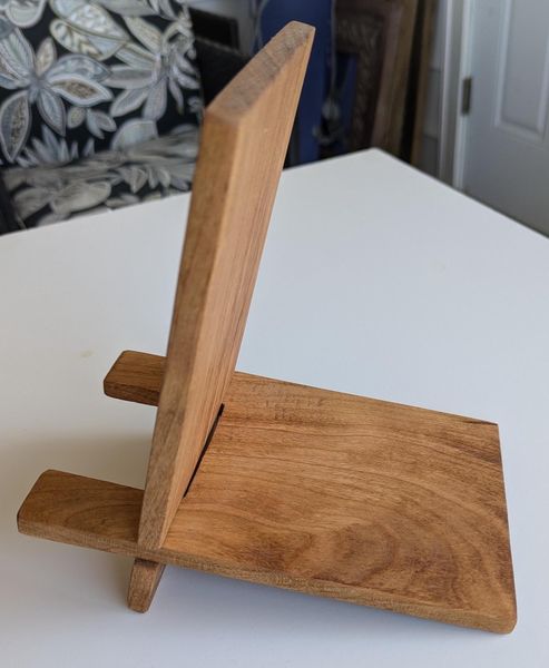 Wood stand for cell phone and tablet, handcrafted, holder for charging and viewing of devices – photo 4