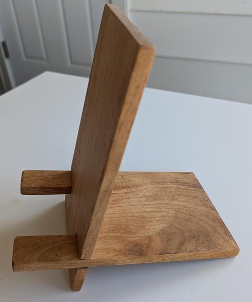 Wood stand for cell phone and tablet, handcrafted, holder for charging and viewing of devices – photo 5