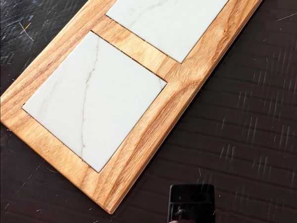 Ash Wood and White Quartz Charcuterie Board, Handmade Stone Serving Tray, Small Cheese Board, Appetizer Platter, Hostess or Christmas Gift – photo 9