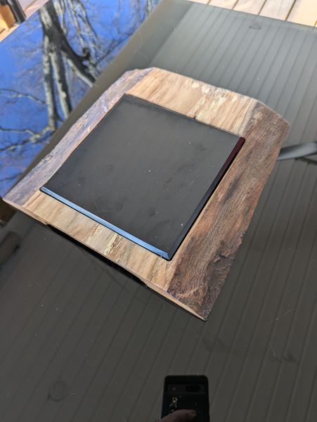 Live Edge Ash Wood and Black Quartz Charcuterie Board, Handmade Stone Cheese Board, Rustic Serving Tray, Wine Board, Housewarming Gift