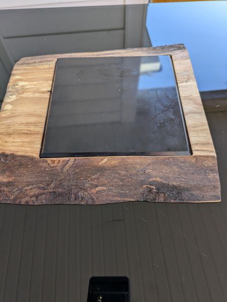 Live Edge Ash Wood and Black Quartz Charcuterie Board, Handmade Stone Cheese Board, Rustic Serving Tray, Wine Board, Housewarming Gift – photo 2