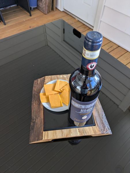 Live Edge Ash Wood and Black Quartz Charcuterie Board, Handmade Stone Cheese Board, Rustic Serving Tray, Wine Board, Housewarming Gift – photo 5