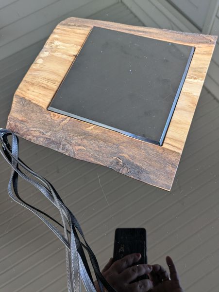 Live Edge Ash Wood and Black Quartz Charcuterie Board, Handmade Stone Cheese Board, Rustic Serving Tray, Wine Board, Housewarming Gift – photo 7