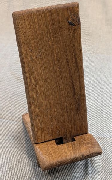 Red Oak Wooden Phone Stand with Charging Hole, Handmade Desk Phone Holder, Oak Cell Phone Dock, Stocking Stuffer for Men, Christmas Gift – photo 8