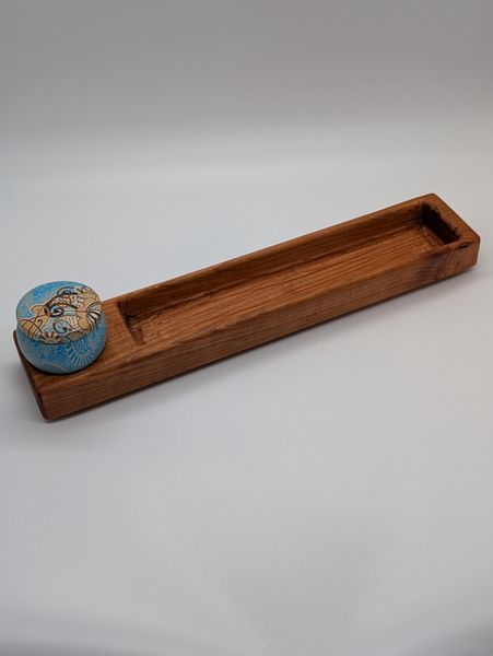 Handcrafted Cherry Wood Catchall Tray: Candle Holder, Key Dish, Home Decor – photo 1