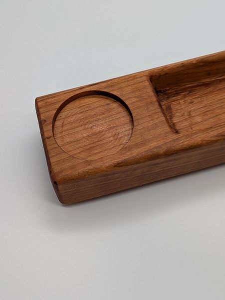 Handcrafted Cherry Wood Catchall Tray: Candle Holder, Key Dish, Home Decor – photo 4