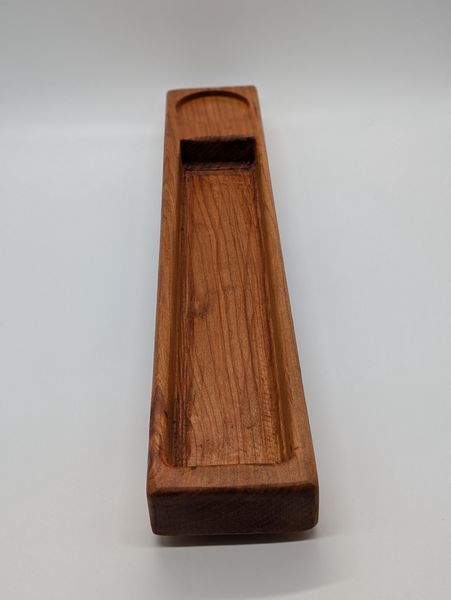 Handcrafted Cherry Wood Catchall Tray: Candle Holder, Key Dish, Home Decor – photo 6