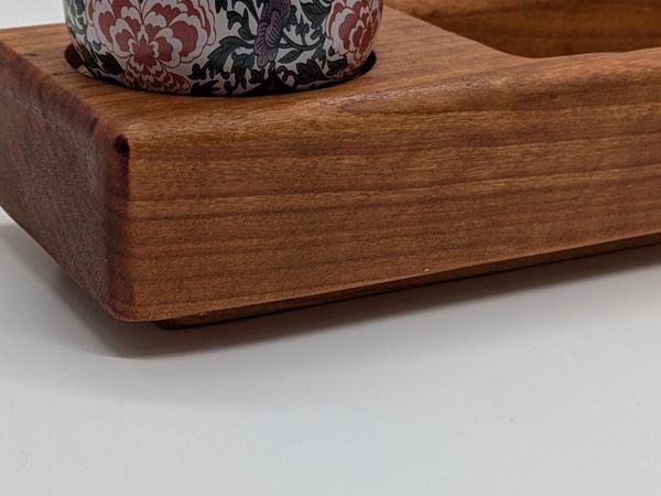 Handcrafted Cherry Wood Catchall Tray: Candle Holder, Key Dish, Home Decor – photo 10