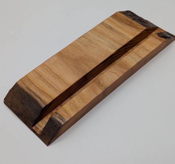 Slim Live Edge Ash Wood Tablet and Phone Stand, Wooden iPad Holder, Desk Charging Dock, Kitchen Recipe Tablet Stand, Christmas Gift for Him – photo 2
