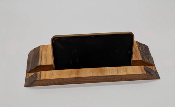 Slim Live Edge Ash Wood Tablet and Phone Stand, Wooden iPad Holder, Desk Charging Dock, Kitchen Recipe Tablet Stand, Christmas Gift for Him – photo 9
