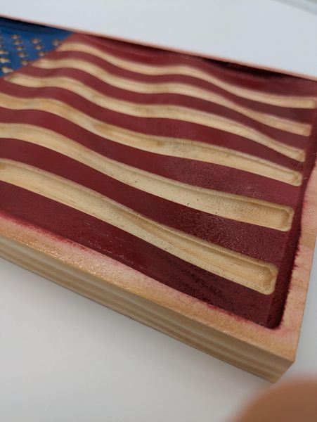 Wooden American Flag Decor, 3D Waving Rustic Flag, Handmade Pine Wood Patriotic Gift, Veterans Day Gift, Military Gift, Mantel Decor – photo 4