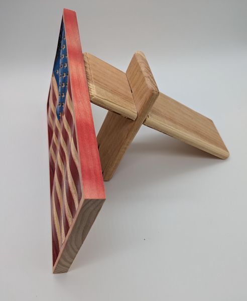 Wooden American Flag Decor, 3D Waving Rustic Flag, Handmade Pine Wood Patriotic Gift, Veterans Day Gift, Military Gift, Mantel Decor – photo 5