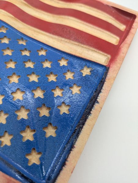 Wooden American Flag Decor, 3D Waving Rustic Flag, Handmade Pine Wood Patriotic Gift, Veterans Day Gift, Military Gift, Mantel Decor – photo 8