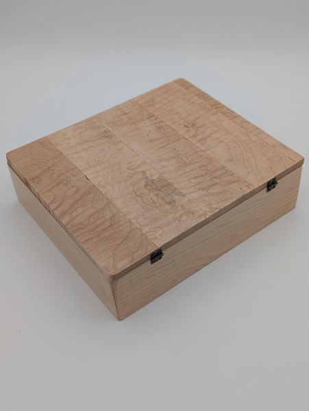 Curly Maple Wooden Keepsake Box with Hinged Lid, Handmade Light Wood Jewelry Box, Brass Hinges, Memory Box, Christmas Gift for Her – photo 7