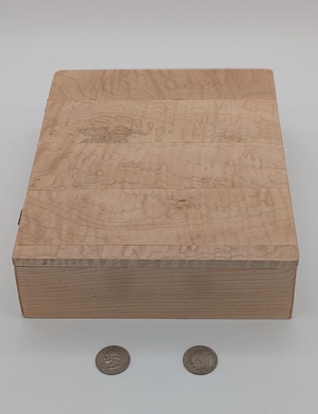 Curly Maple Wooden Keepsake Box with Hinged Lid, Handmade Light Wood Jewelry Box, Brass Hinges, Memory Box, Christmas Gift for Her – photo 8