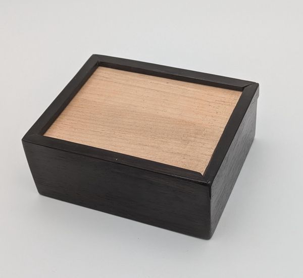 Ebony and Maple Sliding Lid Box, Small Handmade Wooden Keepsake Box, Ring or Cufflink Box, Desk Organizer, Christmas Gift, Stocking Stuffer