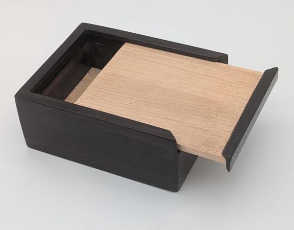 Ebony and Maple Sliding Lid Box, Small Handmade Wooden Keepsake Box, Ring or Cufflink Box, Desk Organizer, Christmas Gift, Stocking Stuffer – photo 2