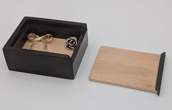 Ebony and Maple Sliding Lid Box, Small Handmade Wooden Keepsake Box, Ring or Cufflink Box, Desk Organizer, Christmas Gift, Stocking Stuffer – photo 3