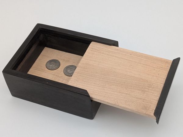 Ebony and Maple Sliding Lid Box, Small Handmade Wooden Keepsake Box, Ring or Cufflink Box, Desk Organizer, Christmas Gift, Stocking Stuffer – photo 8