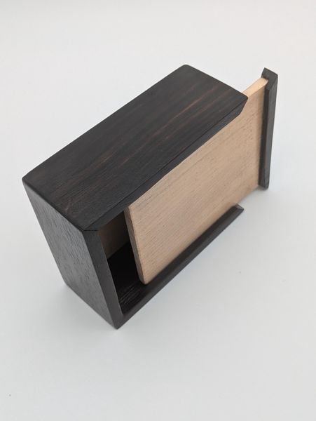 Ebony and Maple Sliding Lid Box, Small Handmade Wooden Keepsake Box, Ring or Cufflink Box, Desk Organizer, Christmas Gift, Stocking Stuffer – photo 9