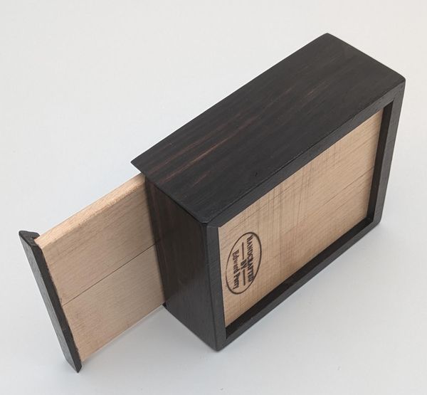 Ebony and Maple Sliding Lid Box, Small Handmade Wooden Keepsake Box, Ring or Cufflink Box, Desk Organizer, Christmas Gift, Stocking Stuffer – photo 10