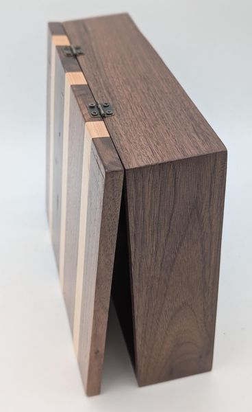 Walnut and Maple Wooden Keepsake Box with Hinged Lid, Handmade Jewelry Box, Brass Hinges, Watch Box for Men, Anniversary or Christmas Gift – photo 8