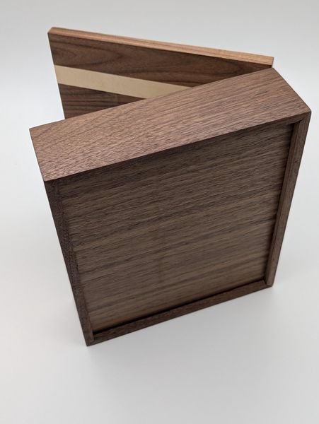 Walnut and Maple Wooden Keepsake Box with Hinged Lid, Handmade Jewelry Box, Brass Hinges, Watch Box for Men, Anniversary or Christmas Gift – photo 10