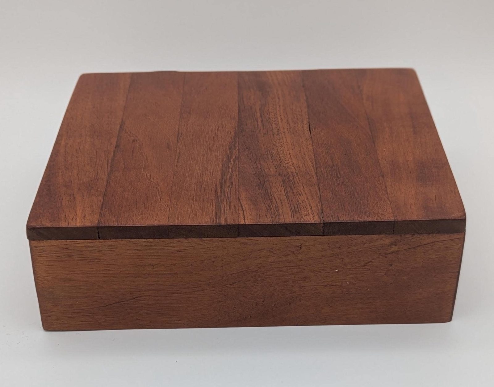 Mahogany Wooden Keepsake Box with Hinged Lid, Handmade Jewelry Box, Brass Hinges, Memory Box, Watch Box for Men, Anniversary Gift for Him