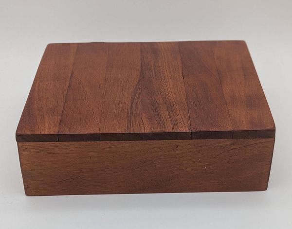 Mahogany Wooden Keepsake Box with Hinged Lid, Handmade Jewelry Box, Brass Hinges, Memory Box, Watch Box for Men, Anniversary Gift for Him