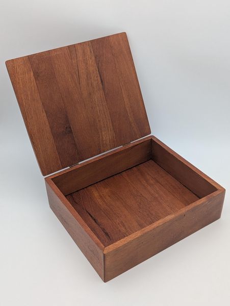 Mahogany Wooden Keepsake Box with Hinged Lid, Handmade Jewelry Box, Brass Hinges, Memory Box, Watch Box for Men, Anniversary Gift for Him – photo 2