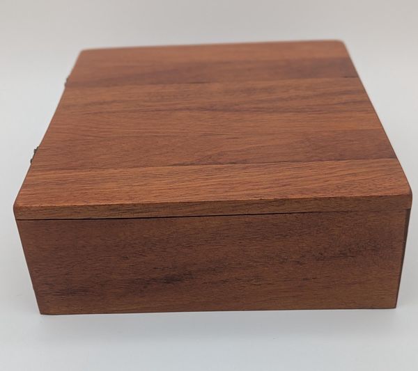 Mahogany Wooden Keepsake Box with Hinged Lid, Handmade Jewelry Box, Brass Hinges, Memory Box, Watch Box for Men, Anniversary Gift for Him – photo 5