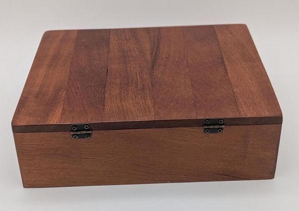 Mahogany Wooden Keepsake Box with Hinged Lid, Handmade Jewelry Box, Brass Hinges, Memory Box, Watch Box for Men, Anniversary Gift for Him – photo 6